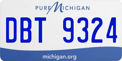 MI license plate DBT9324