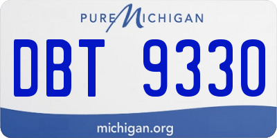 MI license plate DBT9330