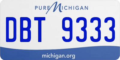 MI license plate DBT9333