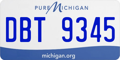 MI license plate DBT9345