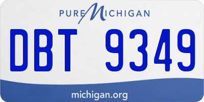 MI license plate DBT9349