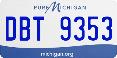 MI license plate DBT9353