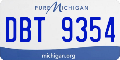 MI license plate DBT9354