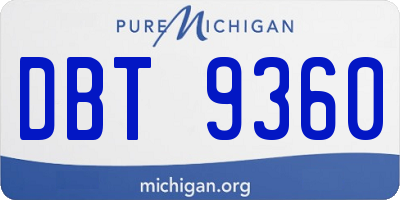 MI license plate DBT9360