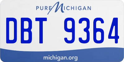 MI license plate DBT9364