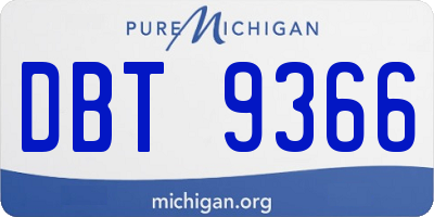 MI license plate DBT9366