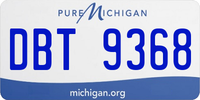 MI license plate DBT9368