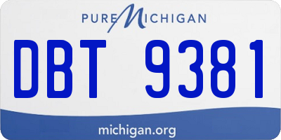 MI license plate DBT9381