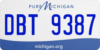 MI license plate DBT9387