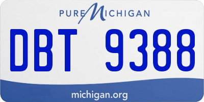 MI license plate DBT9388