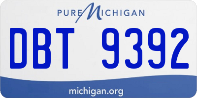 MI license plate DBT9392