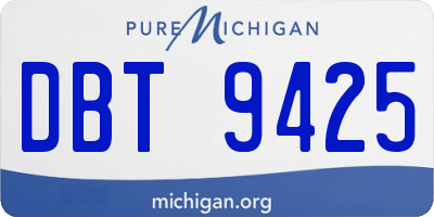 MI license plate DBT9425