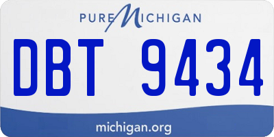 MI license plate DBT9434