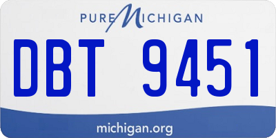 MI license plate DBT9451