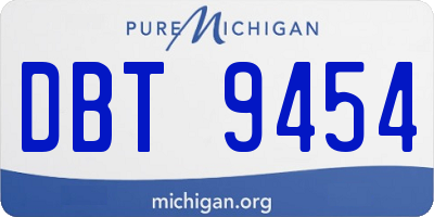 MI license plate DBT9454
