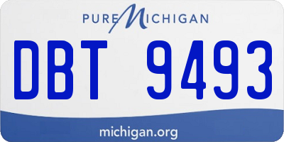 MI license plate DBT9493
