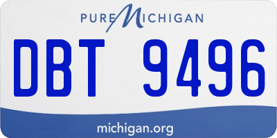 MI license plate DBT9496