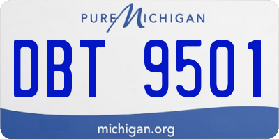 MI license plate DBT9501