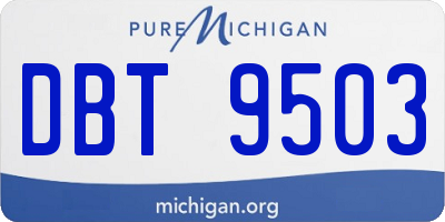 MI license plate DBT9503