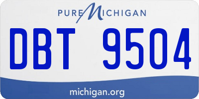 MI license plate DBT9504