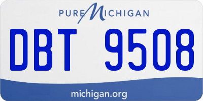 MI license plate DBT9508