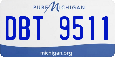MI license plate DBT9511