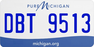 MI license plate DBT9513