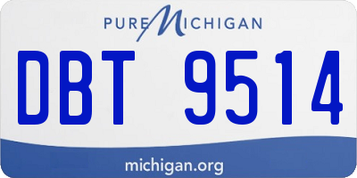 MI license plate DBT9514