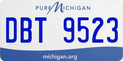 MI license plate DBT9523