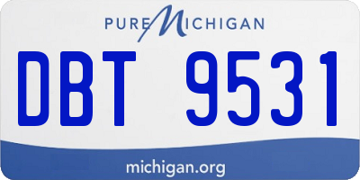 MI license plate DBT9531