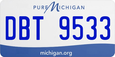 MI license plate DBT9533