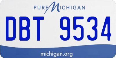 MI license plate DBT9534