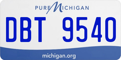 MI license plate DBT9540