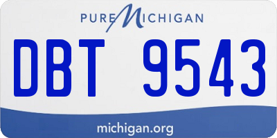 MI license plate DBT9543