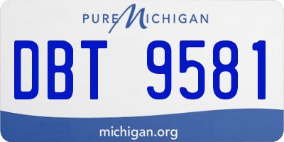 MI license plate DBT9581