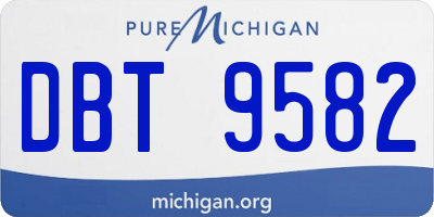 MI license plate DBT9582