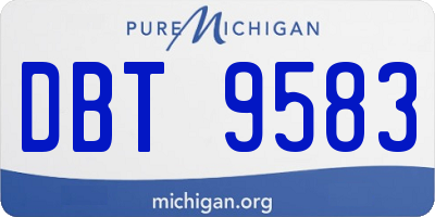 MI license plate DBT9583