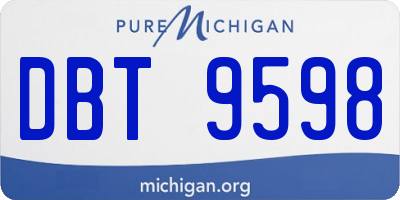 MI license plate DBT9598