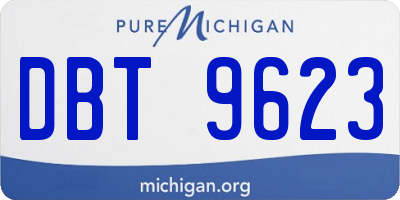 MI license plate DBT9623
