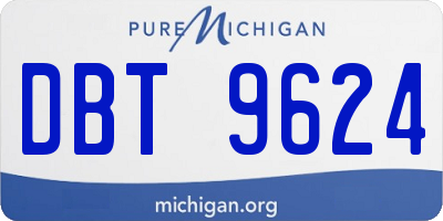 MI license plate DBT9624