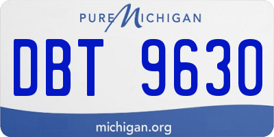 MI license plate DBT9630