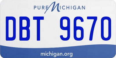 MI license plate DBT9670