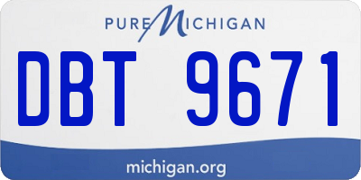 MI license plate DBT9671
