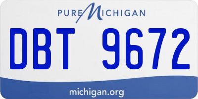 MI license plate DBT9672