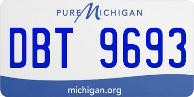 MI license plate DBT9693