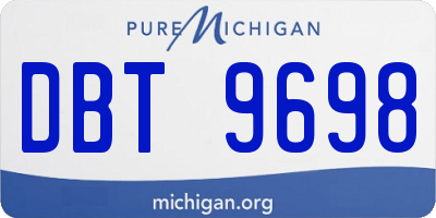 MI license plate DBT9698