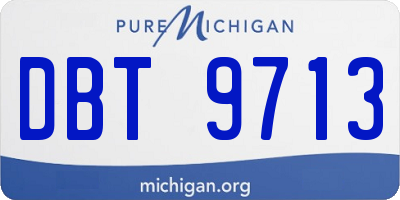 MI license plate DBT9713