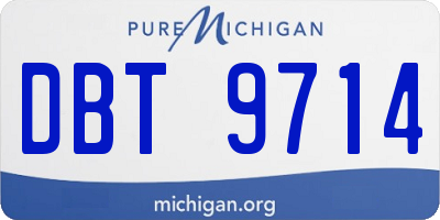 MI license plate DBT9714