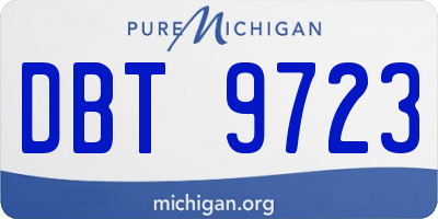 MI license plate DBT9723