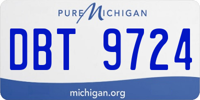 MI license plate DBT9724